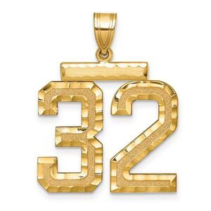 14k Yellow Gold, Varsity Collection, Large D/C Pendant Number 32